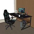 Desk Chair Rotating Leisure Chair Desktop Computer Headset Book Ornaments 3d model