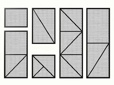 Modern Room Divider Designs Featuring Various Geometric Patterns Lines And Grids 3d model