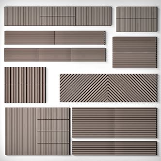 Modern Wall Decorative Corrugated Board Outdoor Wood Floor Panel Wall Decorative Panel 3d model