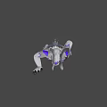 Game and Movie Deer Character With Antlers White Purple Fur Waving Hand