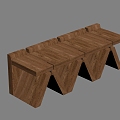 New Chinese Style Bench Bench Stool Solid Wood Stool Low Stool Bench 3d model