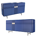 Modern Blue Side Cabinet 3d model