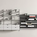 Modern bookshelf wall-mounted 3d model