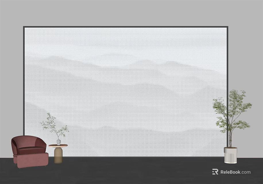 Modern Open Kitchen Interior Design With Island Counter And Appliances 3d model