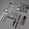 Various Other Accessories Including Metal Plastic Watch Bands Tools Round Lenses Keychains and Small Parts