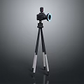 Advanced Computer Projector Device On Tripod Stand With Blue Light Lens 3d model