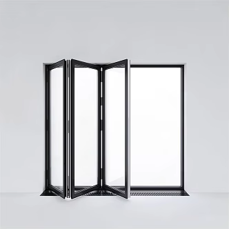 Modern folding door balcony sliding folding door balcony folding door glass door 3d model
