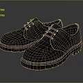 Black Leather Casual Shoes With Brown Sole And Yellow Stitching For Daily Use