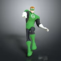 Green Lantern Action Figure In Green Black Costume With Mask And Dynamic Pose
