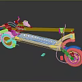 Silver Electric Scooter With Two Wheels Handlebars Deck Wiring And Reflective Design 3d model