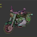 Green Classic Motorcycle With Black Seat Black Wheels And Chrome Accents Design