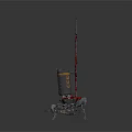 Mechanical Equipment With Tall Tower Structure And Four Mechanical Support Legs