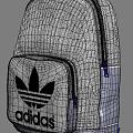 Adidas White Canvas Backpack Featuring Blue Logo And Zipper Details