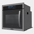 Modern Black Built in Kitchen Ovens With Digital Display And Stainless Steel Handles