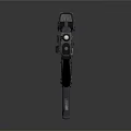 Modern Tactical Rifle With Mounted Scope Tactical Flashlight Ergonomic Grip And Green Black Finish