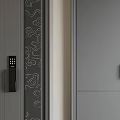 Gray Security Doors With Decorative Patterns And Sleek Design For Home Safety 3d model