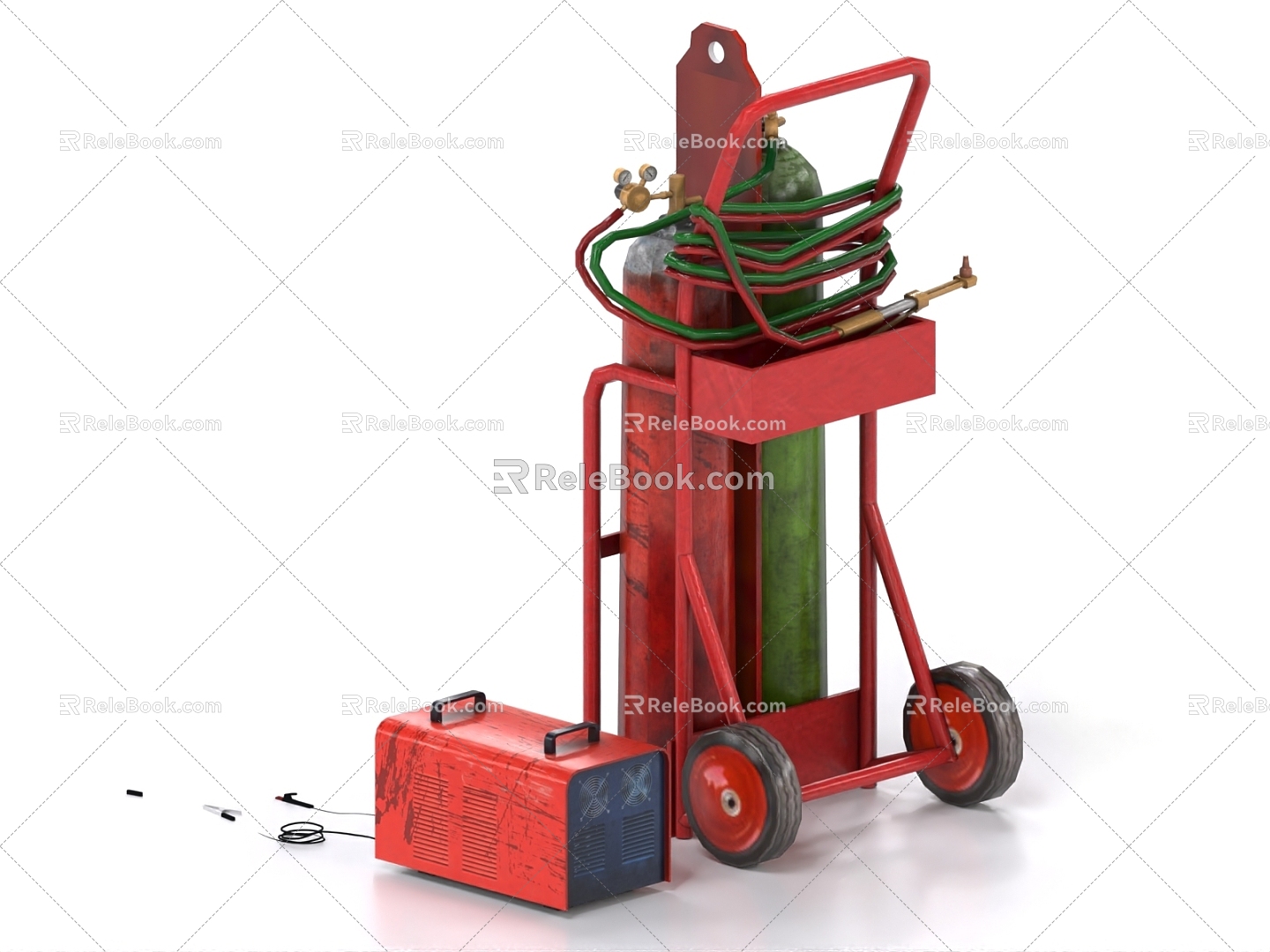 Welding Equipment Industrial Equipment Welding Oxygen Cylinder 3d model