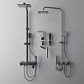 Modern Shower System With Rainfall Head Handheld Sprayer And Wall Mounted Design 3d model