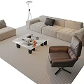 Modern Italian Sofa Combination Sofa Coffee Table Combination Side Table Coffee Table Multi-Person Sofa Single Person Sofa Living Room Sofa Jewelry Ornaments 3d model