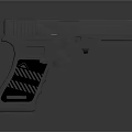 Modern Tactical Pistol with Sleek Metal Finish Ergonomic Grip Texture and Detailed Design