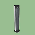Two Black Vertical Cylindrical Daily Use Electrical Appliances Featuring Top Control Panels 3d model