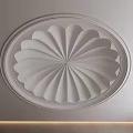 Elegant Circular Ceiling Design With Radiant Petal Patterns In Plaster 3d model