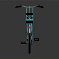 Light Blue Classic Bicycle With Black Seat Silver Wheels Front And Rear Racks
