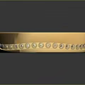 Elegant Golden Bracelet With Circular Design Smooth Surface And Sparkling Diamonds