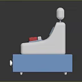 Modern Cash Register With White Body Blue Drawer Green Red Buttons And Display Screen