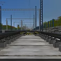 High Speed Railway Track With Crossing Rails And Concrete Sleepers