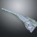 Architectural Regional Development Plan With Long Strip Road Network And Green Spaces