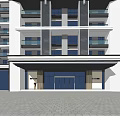 High Rise Modern Residential Building Exterior With Contemporary Design And Greenery