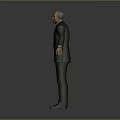 3D Character Model In Green Formal Suit With Outstretched Arms Standing Pose