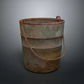 bucket iron bucket mud bucket cement bucket 3d model