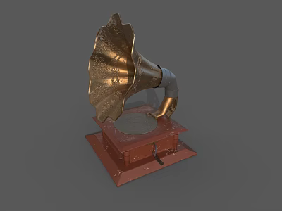 retro phonograph 3d model retro phonograph 3d model
