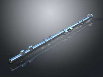 Sturdy Metal Hardware Tool Long Shaft With Smooth Shiny Surface For Machinery Use 3d model