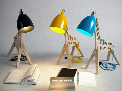Nordic shaped table lamp popular creative pony table lamp 3d model