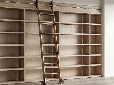 Library Bookshelf Ladder Library Bookshelf Ladder 3d model