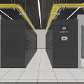 Modern Data Center Interior Featuring Server Racks And Technical Equipment Rows