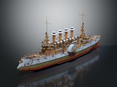 modern warship ship warship 3d model