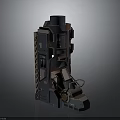 Industrial Mechanical Equipment With Detailed Metal Structure Control Panel And Mechanical Arm