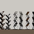 Modern Geometric Bookshelves With Metal Frame Designs And Various Colors For Home Decor