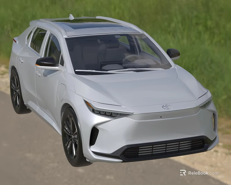 Silver SUV With Panoramic Sunroof On Road 3d model 