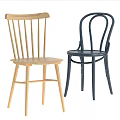 Stylish Blue Dining Chairs With Modern Curved And Slat Back Designs