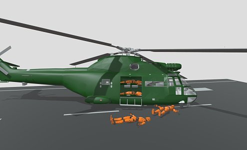 modern helicopter plane crash helicopter crash 3d model