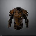 3D Rendered Medieval Body Armor With Metallic Orange Brown Luster Intricate Shoulder Design