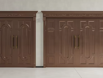 Modern copper entrance door copper door villa door opposite door entrance door double door 3d model