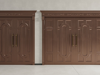 Modern copper entrance door copper door villa door opposite door entrance door double door 3d model