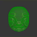 Copper Metallic Decorative Mask With Intricate Facial Features For Fashion Accessories