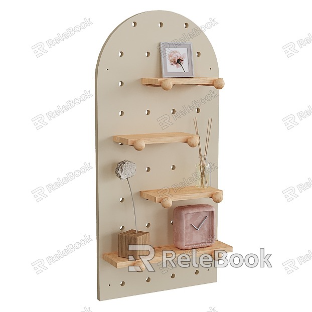 Nordic Hole Board Simple Children's Decorative Bookcase model